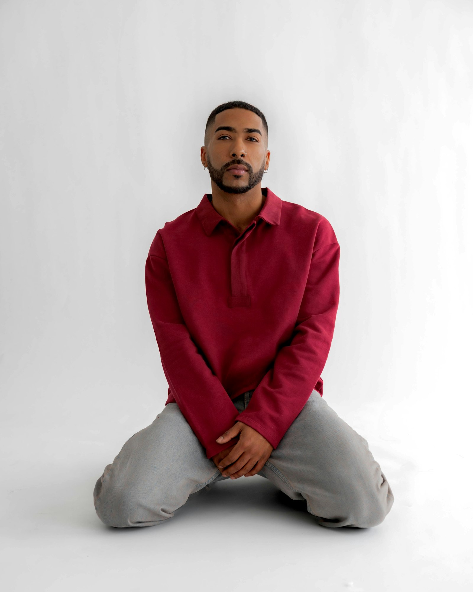 Burgundy cotton shirt