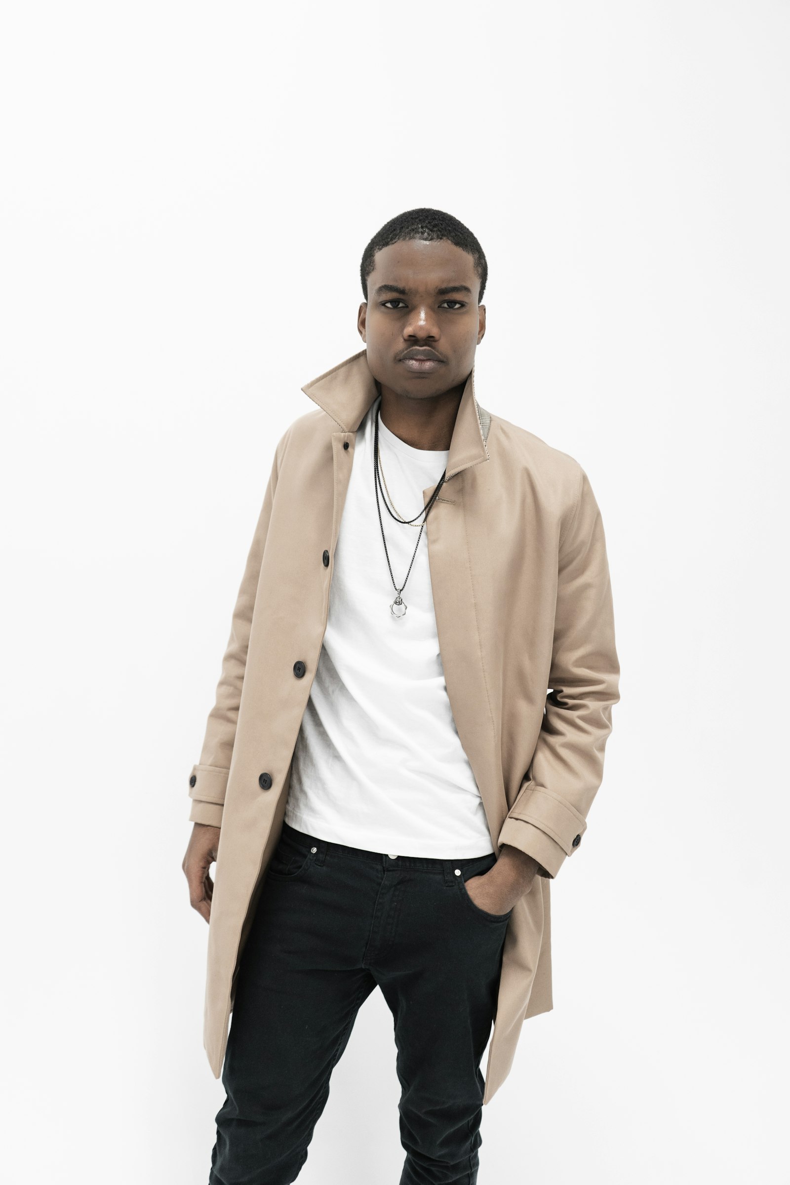 Trench coat in cotton gabardine