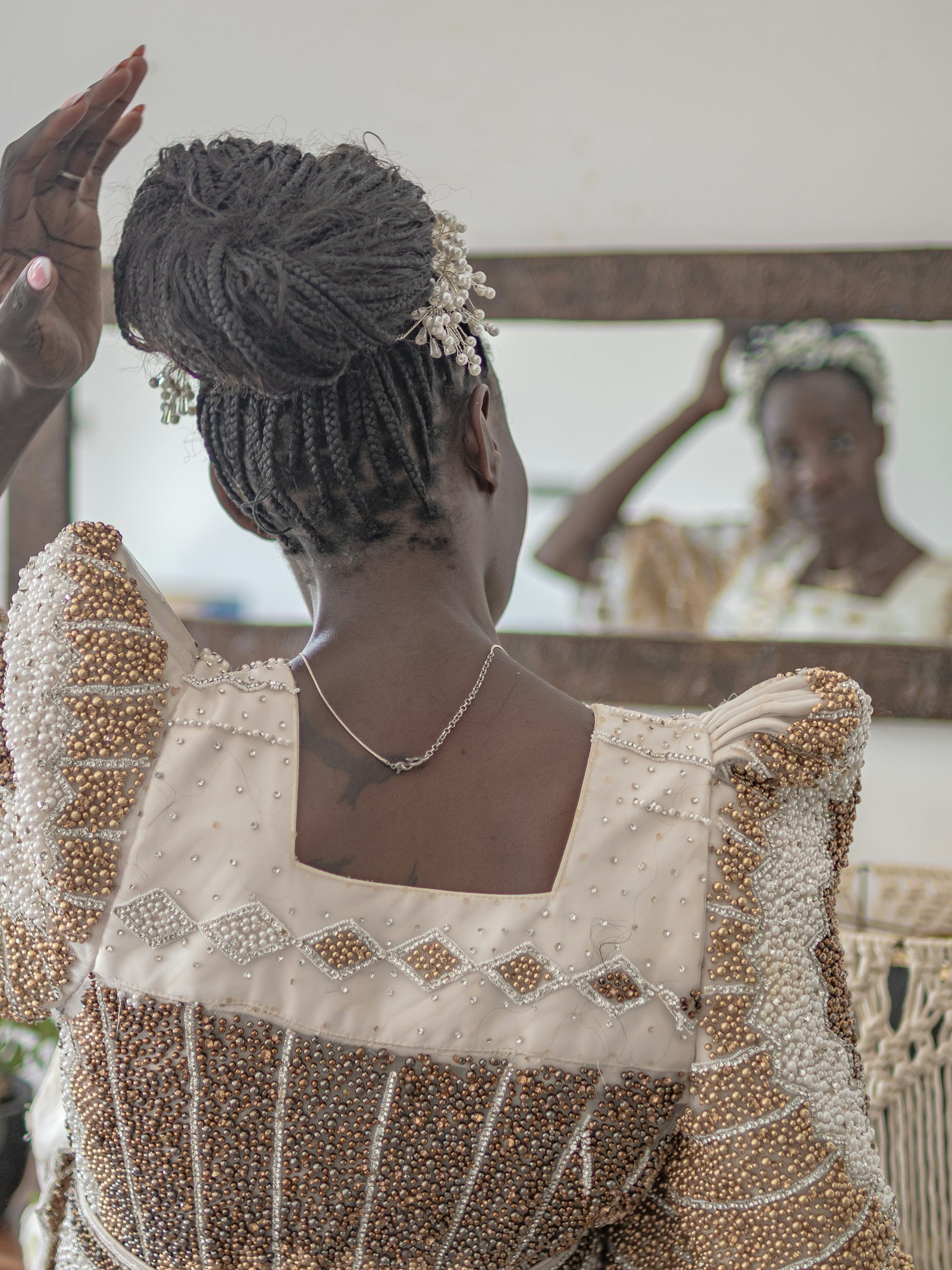 Beaded reception robe