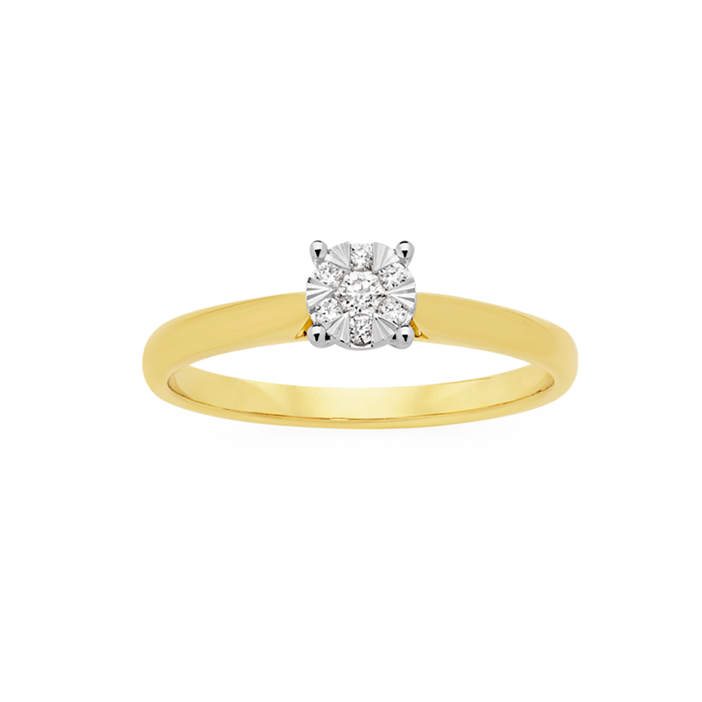 10k Diamond Cluster Promise Ring
