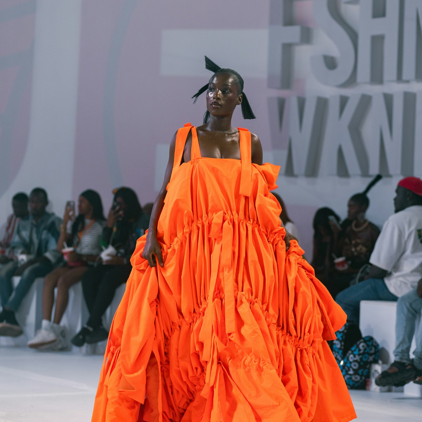 Ruffle Column Gown