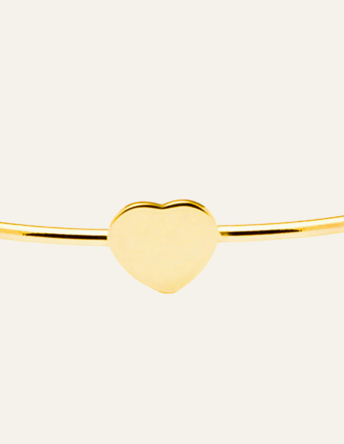 14K Yellow Gold Heart Bangle