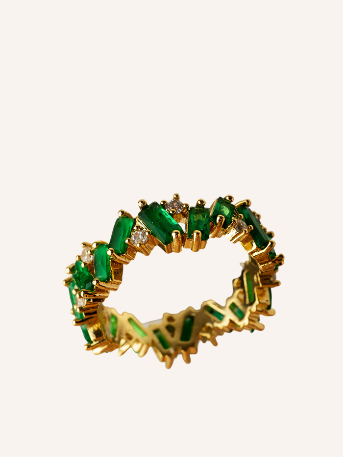 Irregular Green Zircon Ring