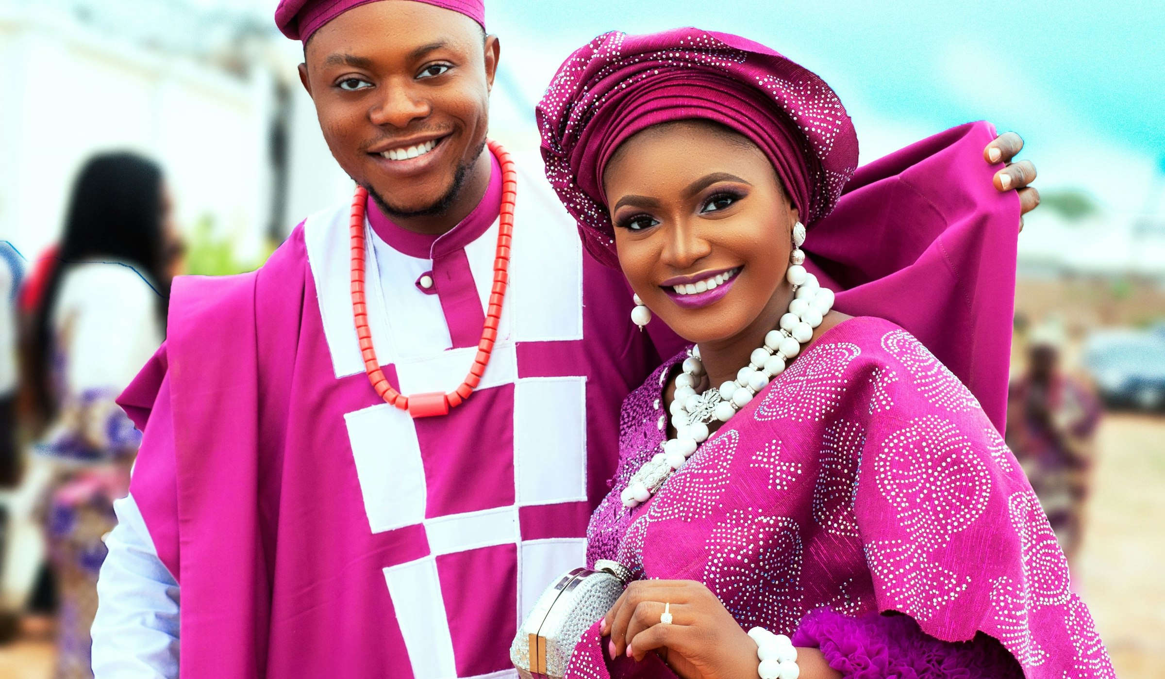 Guests in matching aso-ebi