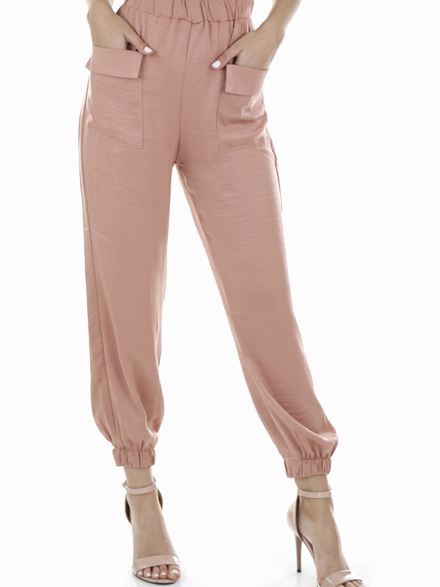 Pantalon Satin Rosé