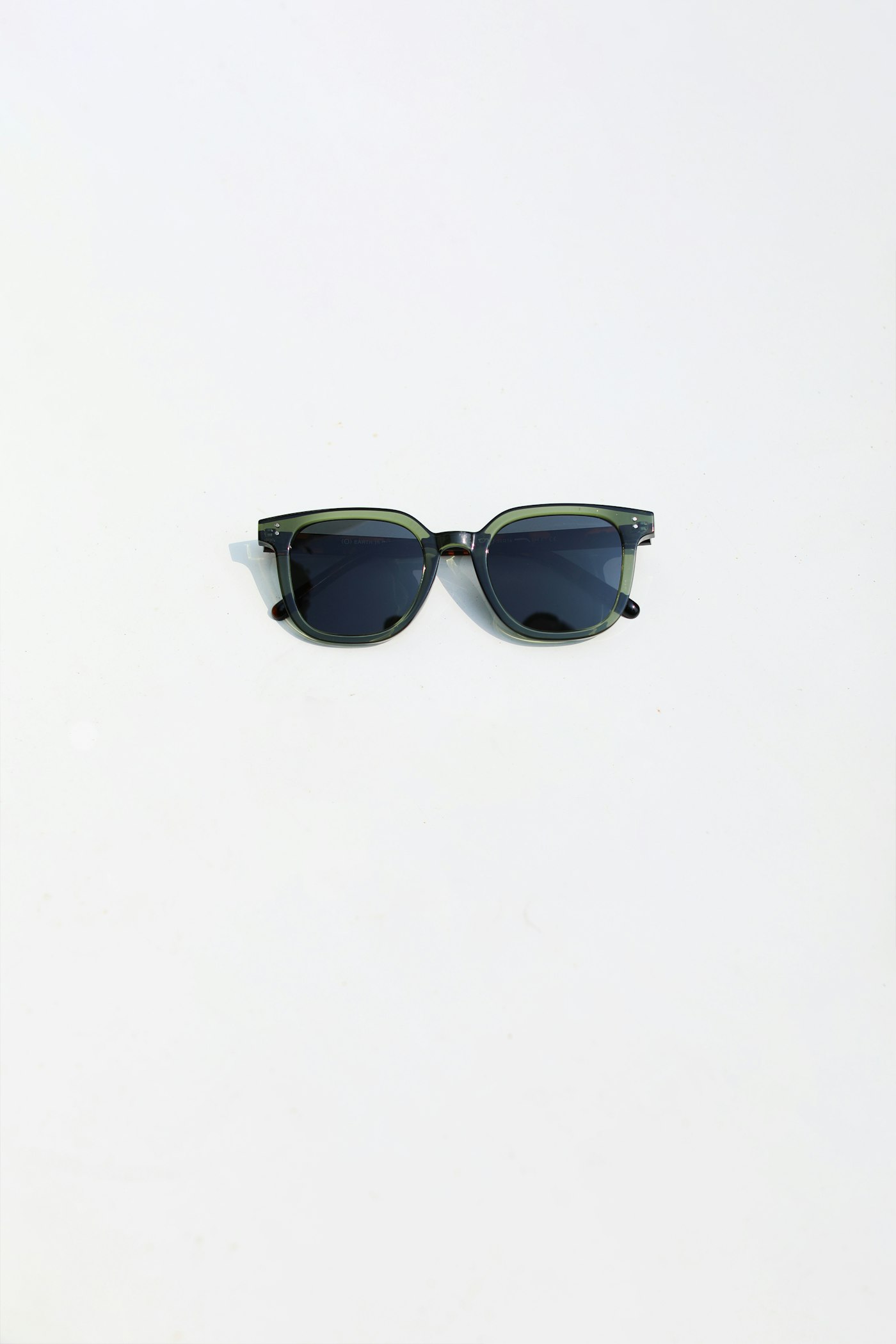 Olive acetate sunglasses, folded