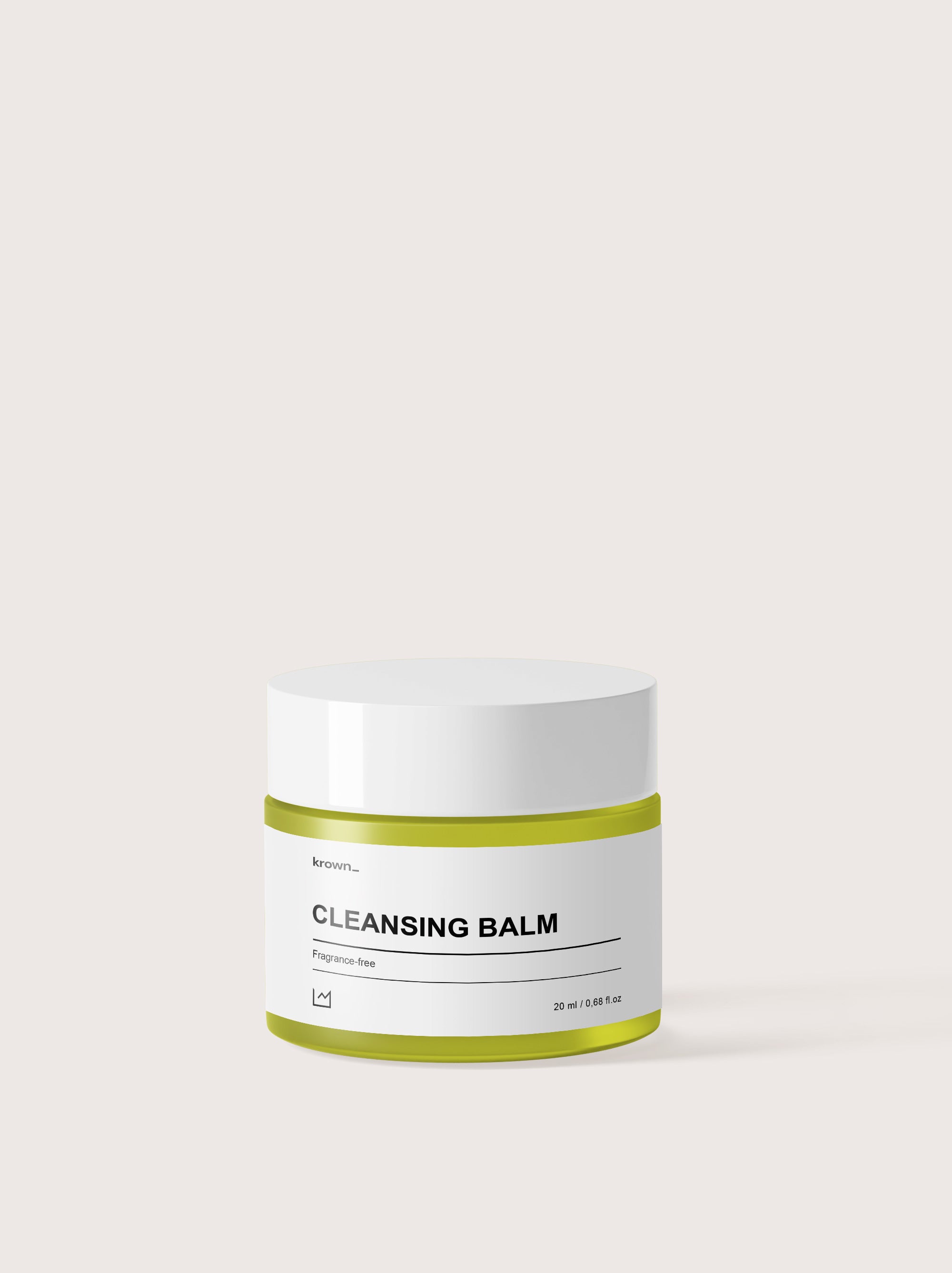 Cleansing balm jar beside dried flowers
