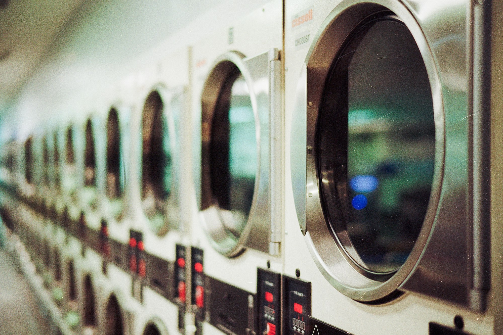 Row of washing machines
