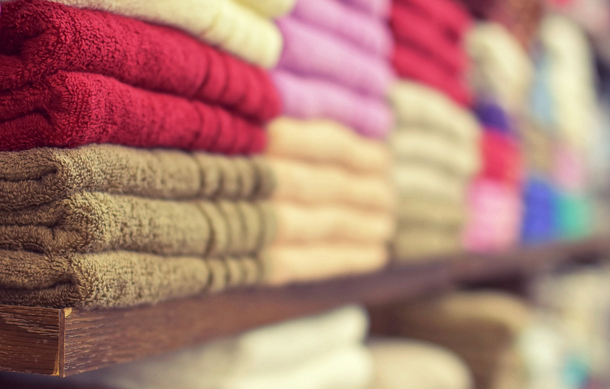 Stacked folded towels
